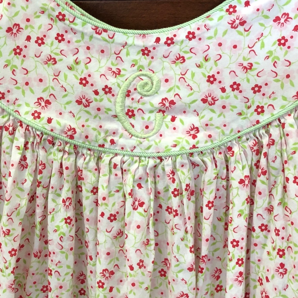 Monogrammed “C” Girl’s Flowered Dress